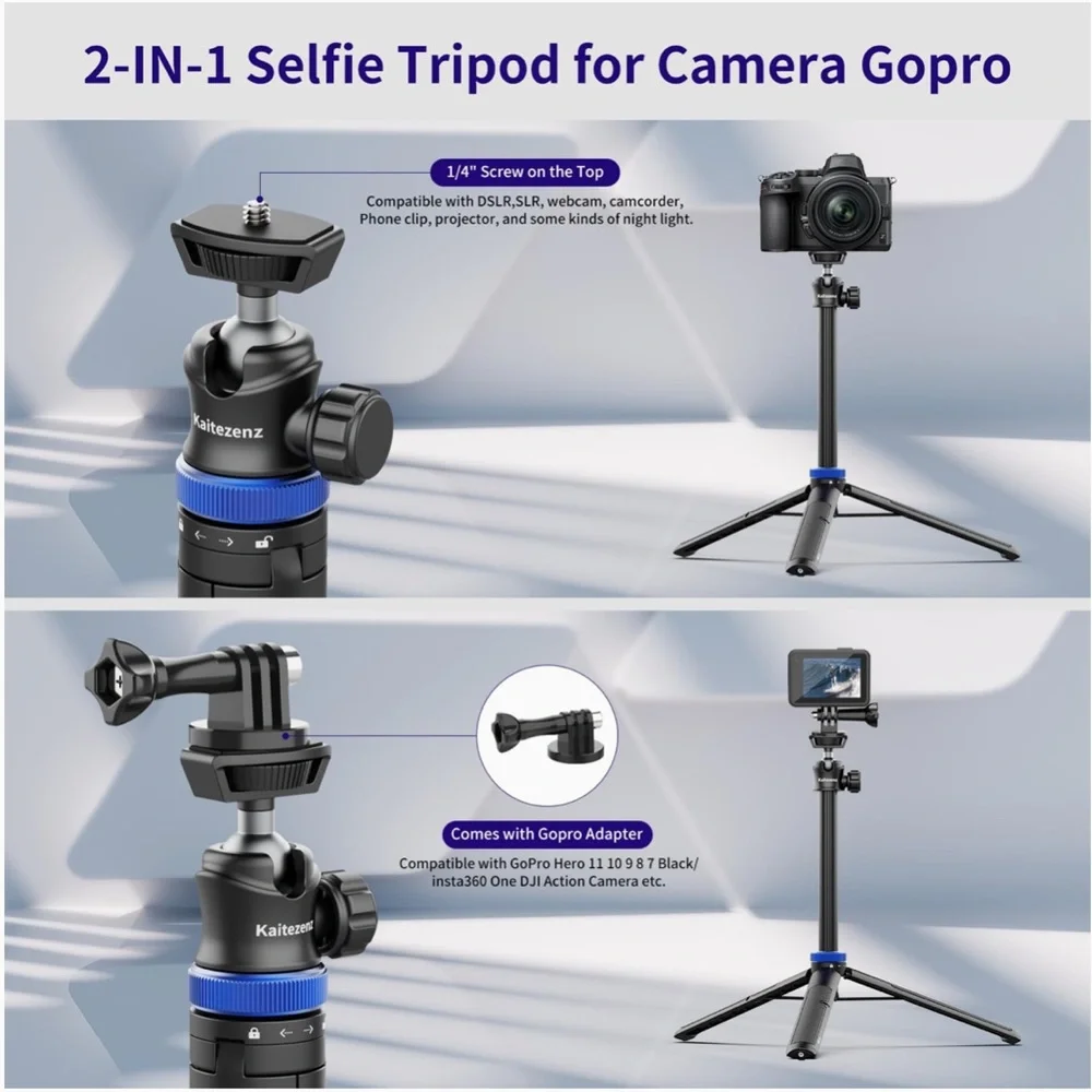 NEW! Lightweight Camera Tripod Stand for GoPro Selfie Stick 62